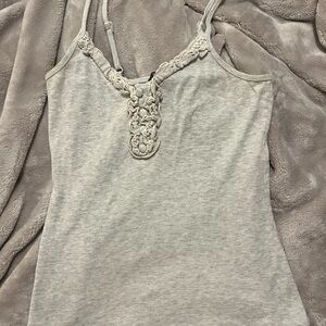 Passport Gray Camisole with ruffle Detail